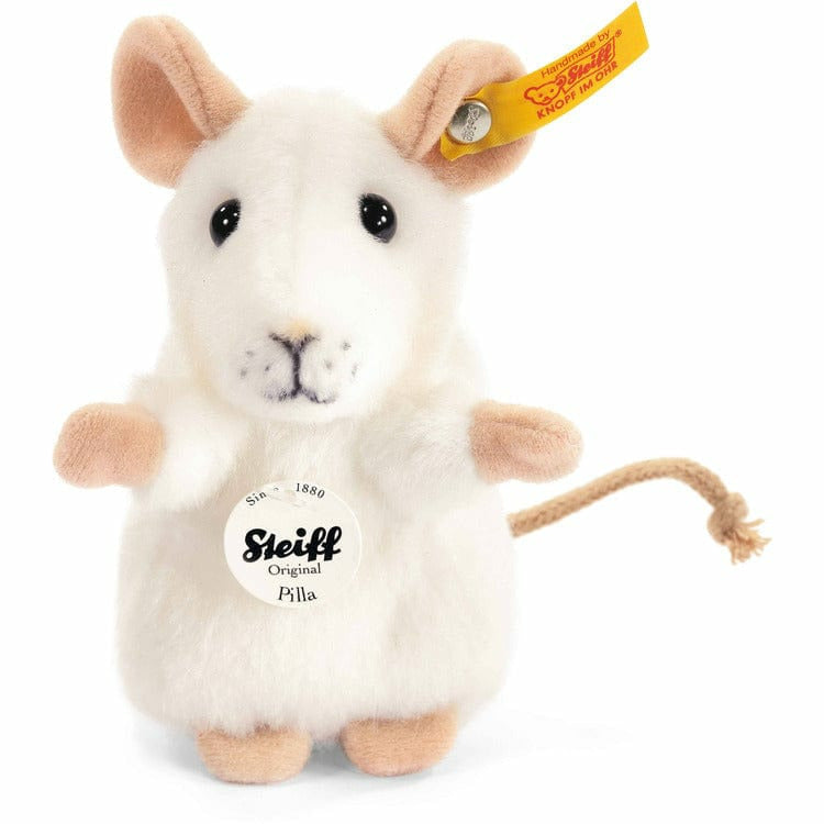 Steiff North America, Inc. Plush Pilla mouse, white, 3 Inches