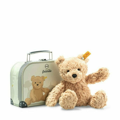 Steiff North America, Inc. Plush Soft Cuddly Friends Jimmy Teddy bear in suitcase