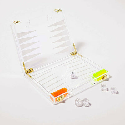 Sunnylife Outdoor Mini Lucite Backgammon  Limited Edition Neon