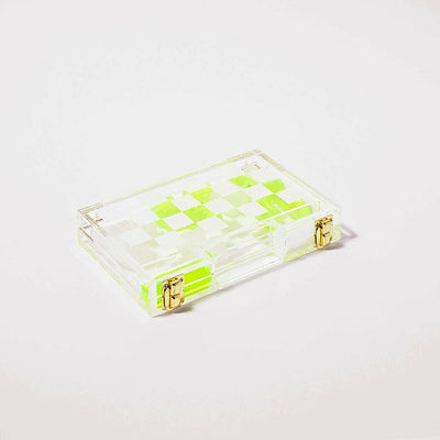 Sunnylife Outdoor Mini Lucite Chess & Checkers Limited Edition Neon