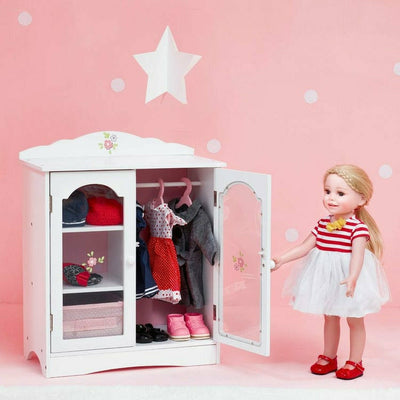 Teamson Kids Dolls Little Princess 18" Doll Fancy Closet w/ 3 Hangers