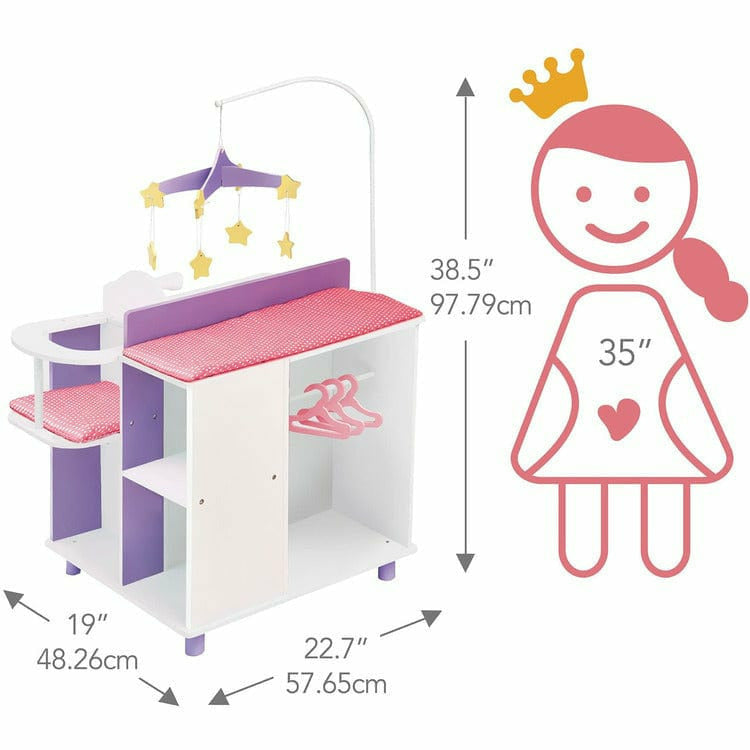 Teamson Kids Dolls Olivia's Little World - Little Princess Baby Doll Changing Station with Storage