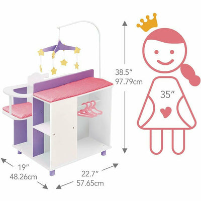 Teamson Kids Dolls Olivia's Little World - Little Princess Baby Doll Changing Station with Storage