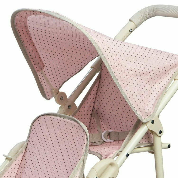 Teamson Kids Dolls Olivia's Little World - Polka Dots Princess Baby Doll Twin Jogging Stroller - Pink & Grey
