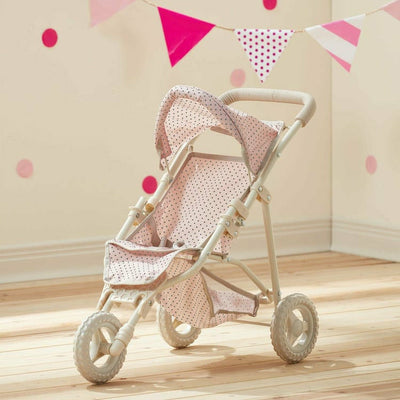 Teamson Kids Dolls Polka Dots Princess Baby Doll Jogging Stroller - Pink