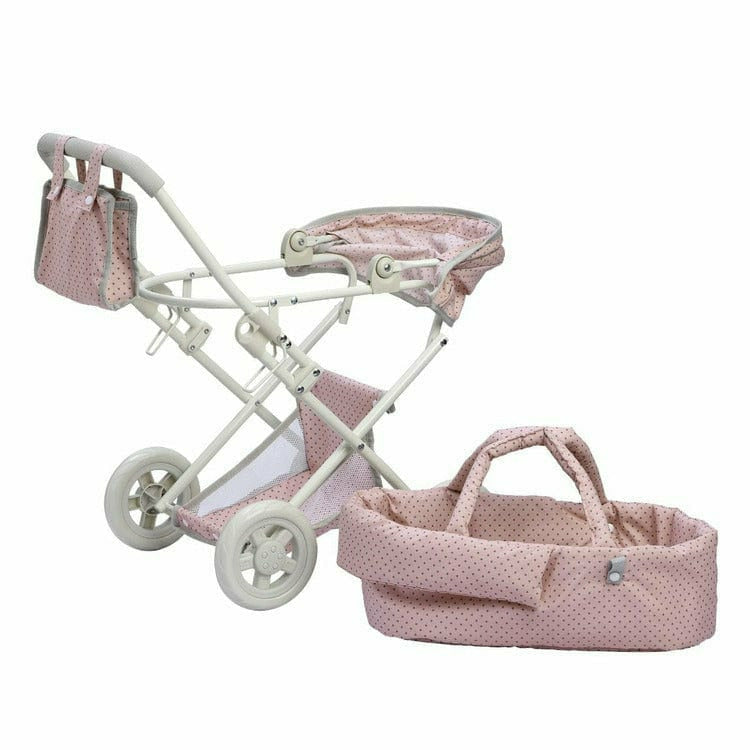 Teamson Kids Dolls Polka Dots Princess Deluxe Baby Doll Stroller - Pink
