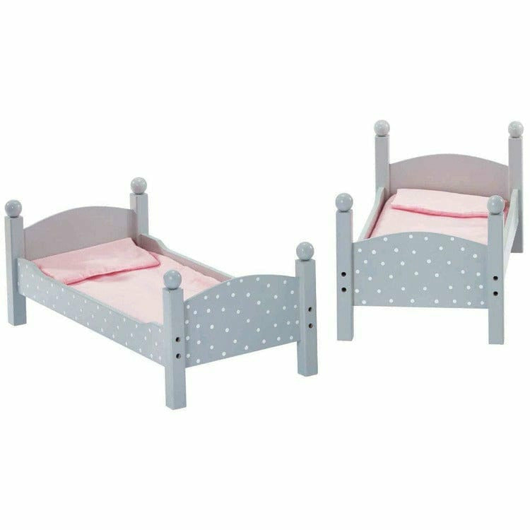 Teamson Kids Dolls Polka Dots Princess Double Bunk Bed for 18" Dolls - Gray