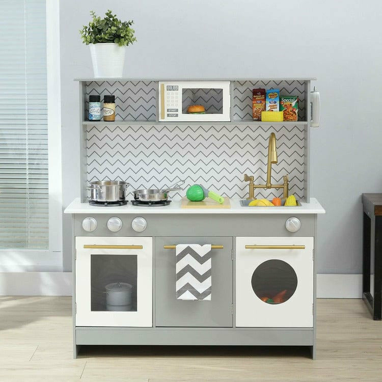 Teamson Kids Preschool Little Chef Berlin Modern Play Kitchen - Grey / White