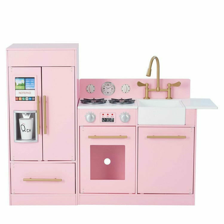 Teamson Kids Preschool Little Chef Chelsea Modern Play Kitchen - Pink / Gold