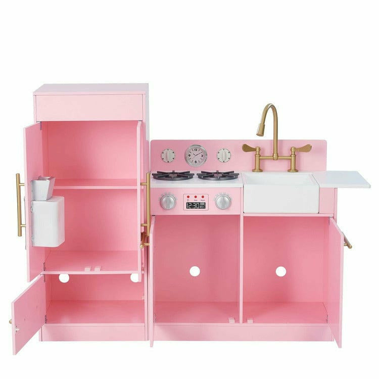 Teamson Kids Preschool Little Chef Chelsea Modern Play Kitchen - Pink / Gold