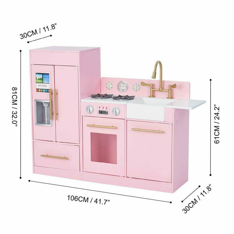 Teamson Kids Preschool Little Chef Chelsea Modern Play Kitchen - Pink / Gold