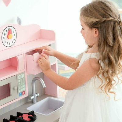 Teamson Kids Preschool Little Chef Florence Classic Play Kitchen - Pink / Grey