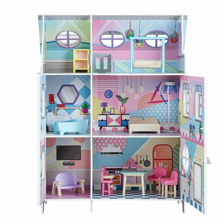 Teamson Kids Preschool Olivia's Little World - Dreamland Sunroom 3.5" Doll House - Muti-Color