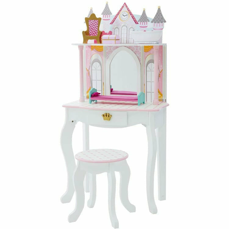 Teamson Kids Room Decor Dreamland Castle Play Vanity Set - White / Pink