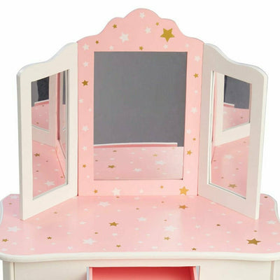 Teamson Kids Room Decor Fashion Twinkle Star Gisele Vanity Set - Pink/White