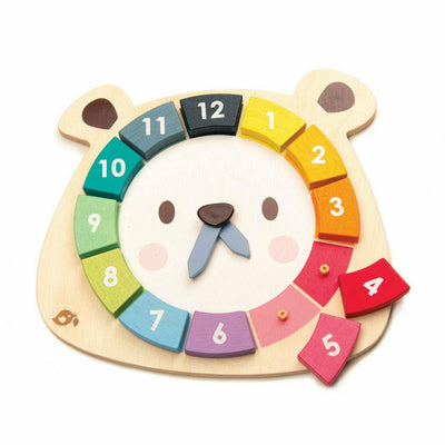 Tender Leaf Toys Preschool Wooden Bear Colors Clock