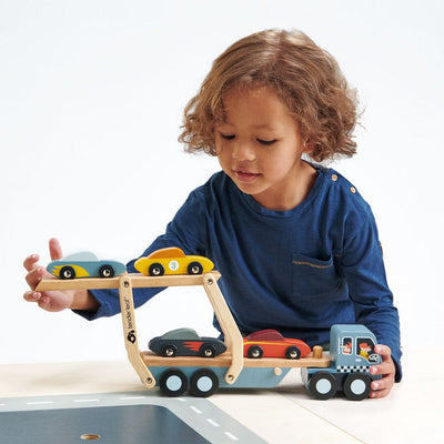 Tender Leaf Toys Preschool Wooden Car Transporter