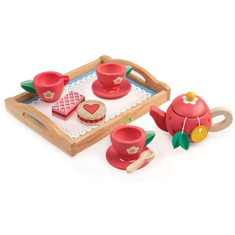 Tender Leaf Toys Preschool Wooden Tea Tray Set