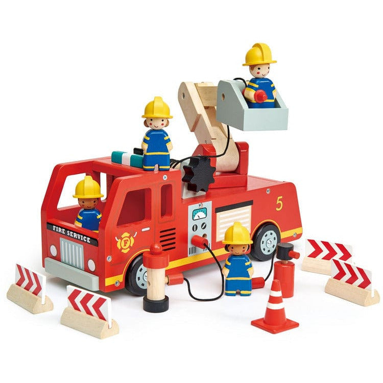 Tender Leaf Toys Preschool Wooden Toy Fire Engine Truck