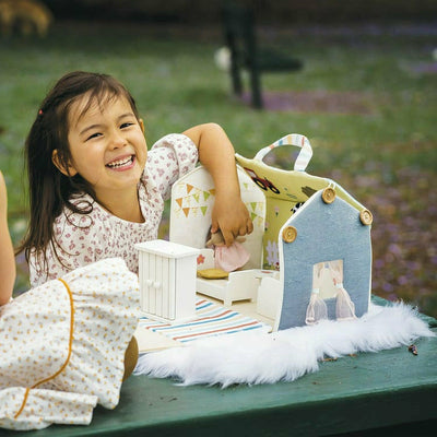 Tikiri Toys Dolls Doll House with Wooden Furniture