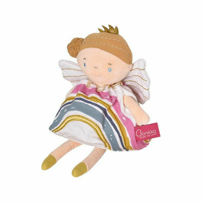 Tikiri Toys Dolls Fairy with Brown Hair in Rainbow Dress with Crinckle Wings.