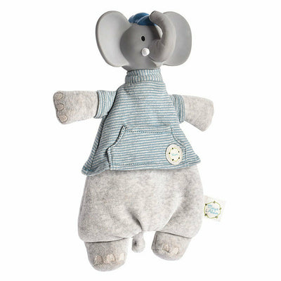 Tikiri Toys Infants Alvin the Elephant Baby Lovey and Organic Teether