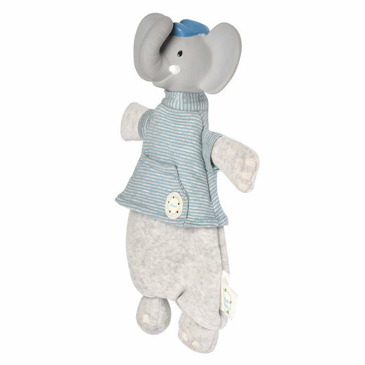 Tikiri Toys Infants Alvin the Elephant Baby Lovey and Organic Teether