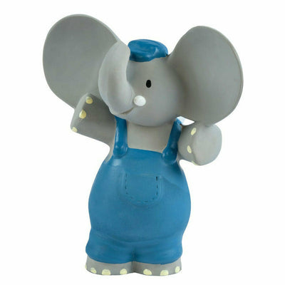 Tikiri Toys Infants Alvin the Elephant Organic Rubber Baby Squeaker Teether Toy