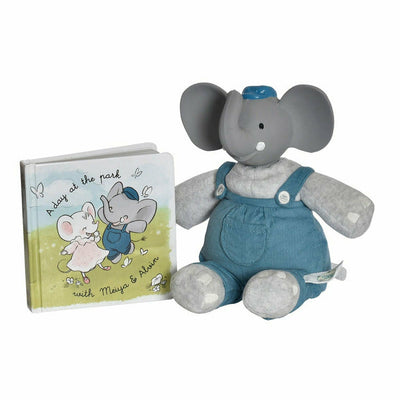Tikiri Toys Infants Alvin the Elephant Rubber Deluxe Toy with Book