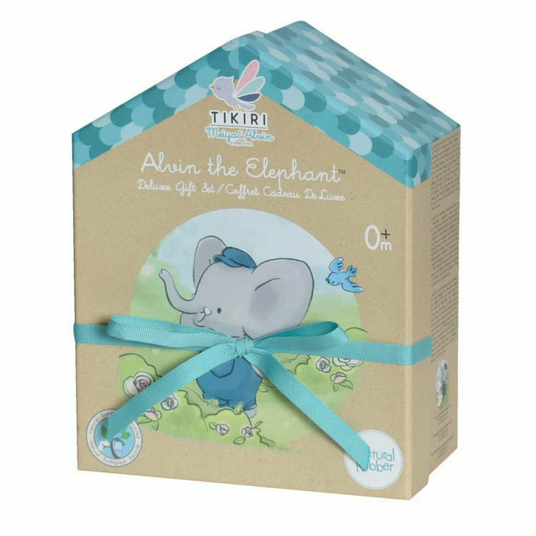 Tikiri Toys Infants Alvin the Elephant Rubber Deluxe Toy with Book