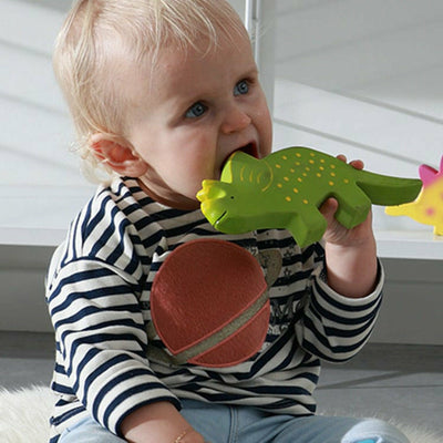 Tikiri Toys Infants Baby Triceratops (Trice) Organic Natural Rubber Toy