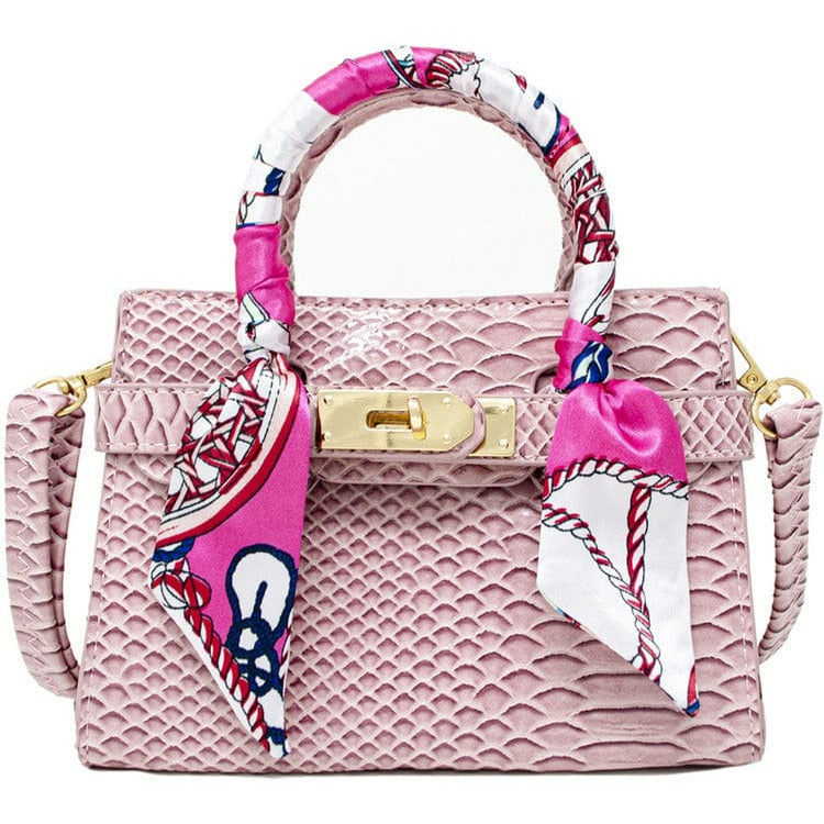 Zomi Gem Trend Accessories Crocodile Scarf Handbag - Pink